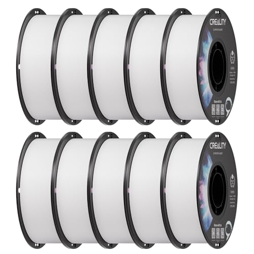 Image of Creality PETG 3D Printer Filament White 10 kg, Excellent Toughness High Precision, Odorless Non-Toxic Moistureproof, Glossy PETG Filament 1.75mm for 3D Printer (White 10-Pack)