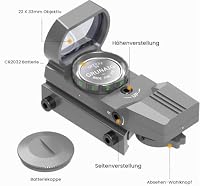 Feyachi Red Dot Visier Red Green Leuchtpunktvisier Reflex Sight mit einstellbares taktisch Rot und Grün Fadenkreuz Zielfernrohr Reflexvisier kompatibel mit 20mm/22mm Picatinny – Ansicht 2