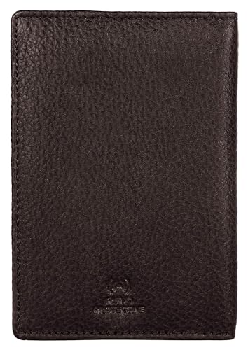 Image of WildHorn Customizable Leather Passport Cover /Case for Gifting | Engrave with Your Name, Company Name or Initials (Dark Brown)