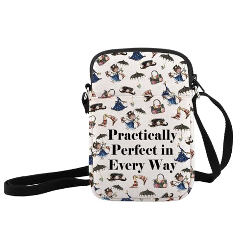 JXGZSO Mary Quote Crossbody Bag Practically Perfect in Every Way Movie Inspired Gift Movie Lover Gift