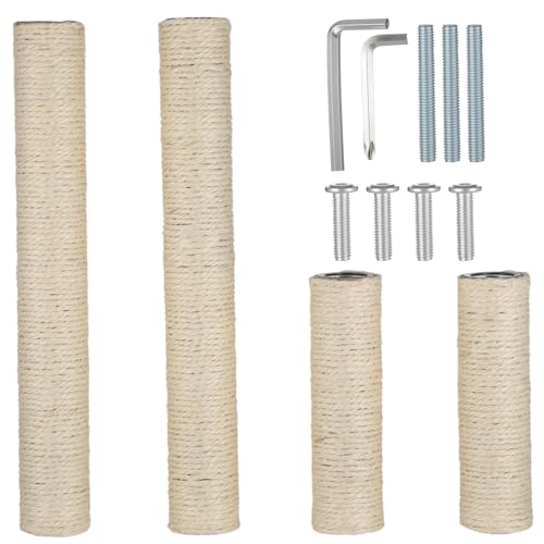 Postes de rascado para gato 4 piezas reposición sisal miniatura 1