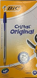 10x BIC ROUND STIC BALLPOINT PENS BLUE/BLACK INK MEDIUM POINT BALL RETAIL PACK (Black)