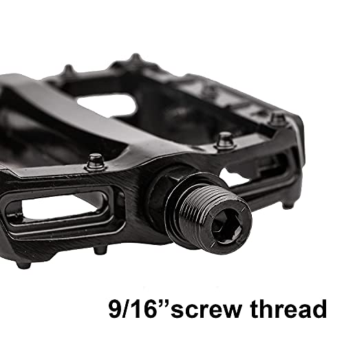 Avasta LPE002-916BK Mountain Bike Pedal, Aluminum Alloy Flat Platform Bicycle Pedals With Reflector For Road Bike And Mtb thumb #1