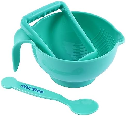 1st Step Portable Grinding Feeding Masher/Serving Bowl for Baby Food Preparation with Spoon(Pack of 1) (Mint Green)