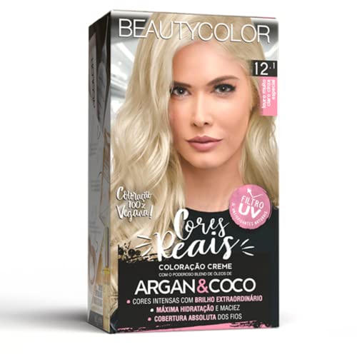 BeautyColor Tintura Permanente 12.1 Louro Muito Claro Cinza Especial Unit Beauty Color