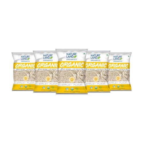 Image of Natureland Organics Barley Dalia 500 Gm (Pack of 4) Total 2Kg - Organic Dalia + Natureland Organic Barley Flour /Jau Flour 500 Gm (Pack of 5) - Healthy Organic Flour