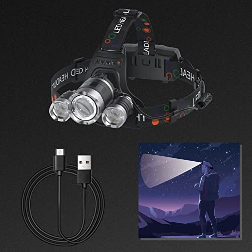 Headlamp Rechargeable Usb Headlamps 1200 High Lumens Super Brightest Head Lamp For Adluts Kids Waterproof Headlight 4 Modes Lightweight Head Lights For Outdoor Camping Hunting Running Hiking #TOP5