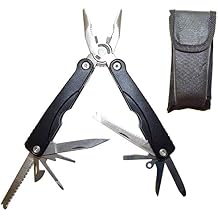 Portable Multi-tool with 15 Components and Nylon Holster - Rugged Stainless Steel Construction by EX ELECTRONIX EXPRESS