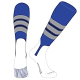 PEAR SOX OTC Baseball Softball Stirrup Socks (E, 7in) Royal, Silver, Black