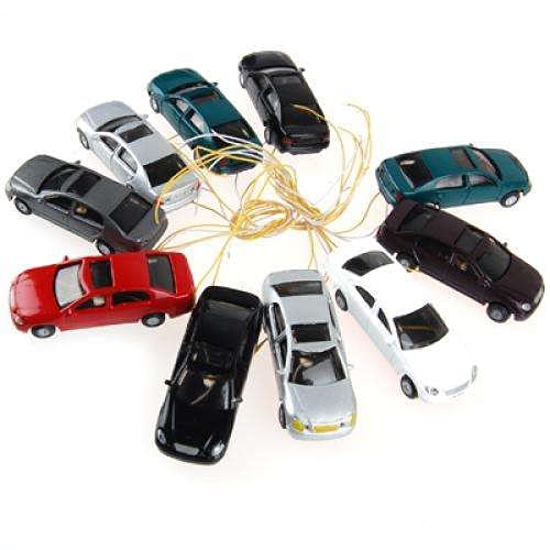 10pcs Modello Automobili Verniciato con Luce e