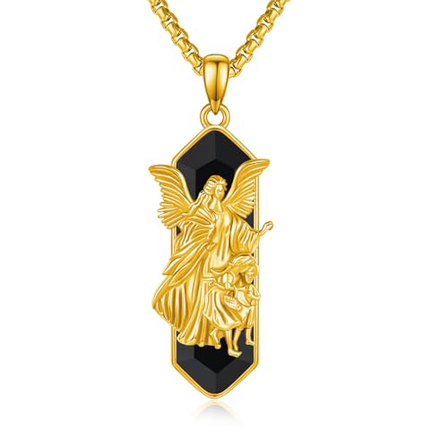Pendentif ange gardien argent 925 et onyx, l'excellence de l'orfèvrerie masculine