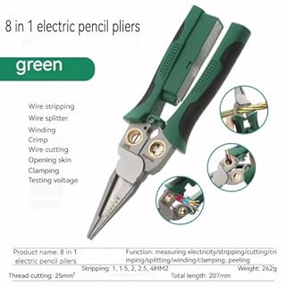 8 in 1 Wire Stripper with Voltage Tester, Electric Pliers, Multi-function Electric Wire Stripping Tool for Cutting and Pulling Pliers,Multi-Function Electrician Tool for Cutting, (1).