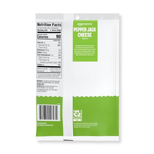 Amazon Grocery, Pepper Jack Cheese, 8 Oz, 10 Slices (Previously Happy Belly, Packaging May Vary) - Thumbnail 3