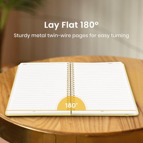 Image of Taja Lined Spiral Notebook for Work, 5.7 inchx7.9 inch Spiral Journal College Ruled