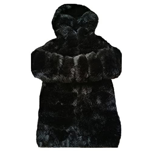 Lisa Colly Women's Winter Plus Size Parka Overcoat Long Sleeve Faux Fur Coat Jacket with Big Hooded (Black,3X-Large) - Thumbnail 2