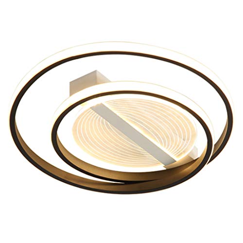 Lámpara De Techo LED Luz De Techo Regulable Negra Con Control Remoto Lámpara De Sala De Estar Moderna Diseño Redondo Gel De Sílice Y Metal Ultrafino 7Cm Para Dormitorio Comedor Oficina,40cm/41W Cover