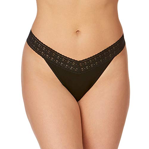 hanky panky - Dreamease Original Rise Thongs for Women | Lacy Lingerie, Eco Friendly Cotton Panties | One Size 4-14 | 3 Pack2