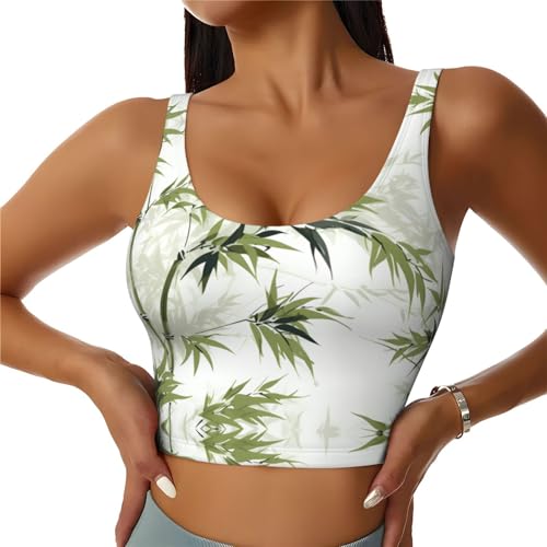 Chaleco deportivo para mujer con estampado de pintura china de bambú
