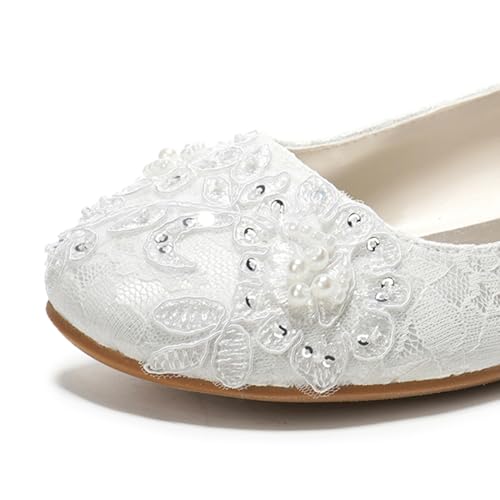 Emily Bridal Women's Silk Like Satin Flat Heel Closed Toe Flats3