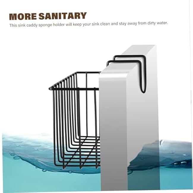 Kitchen Sink Organizer Stainless Steel Hangable Hollow Sponge Holder Thickened Waterproof Sink Caddy