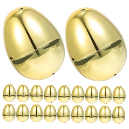 Cabilock 1set Golden Open Easter Egg Eggs Egg Mazing Boxes Easter Party Supply Easter Egg Boxes Easter Egg Shaped Fillable Easter DIY Fillable Egg Easter Egg Fillable Plastic 20pcs