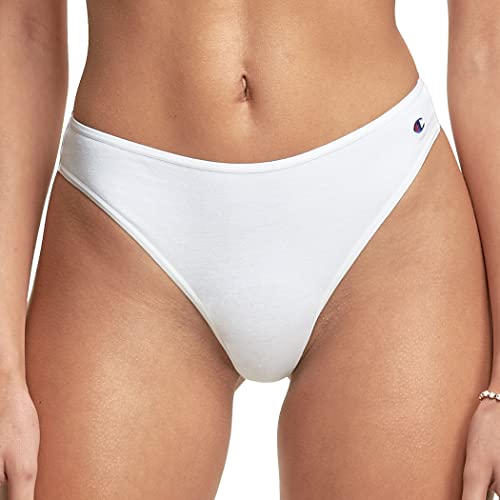 Champion Women's Heritage Panties, Stretch Cotton Thong Underwear, Moisture-Wicking, White, X-Large #TOP15