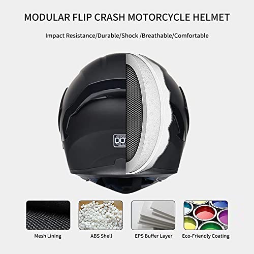 Full Face Bluetooth Motorcycle Helmet Flip Up Modular Helmet Dot/Ece Approved, Men's Women's Motorcycle Helmet I,2Xl(63~64Cm) #TOP1