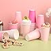 Purhapfre 80 Pcs 12 oz Pink Disposable Coffee Cups with Lids Hot Pink Light Pink Gradient Paper Cups for Hot and Cold Beverage Water Juice Coffee Tea Party Wedding Bride Shower Supplies …