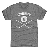 500 LEVEL Drew Doughty T-Shirt (Premium Men's T-Shirt, X-Large, Tri Gray) - Drew Doughty Los Angeles Sticks WHT