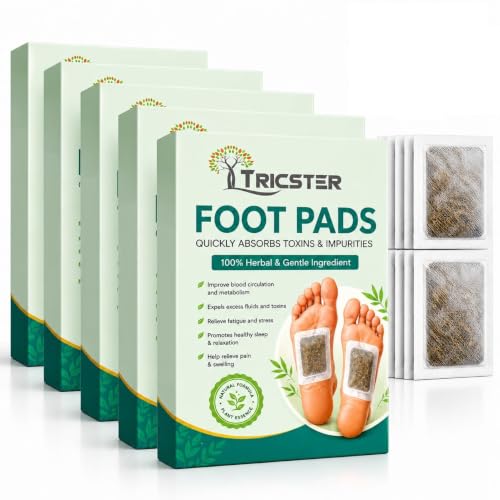 Image of TRICSTER Detox Foot Patches for Deep Cleansing & Relaxation | Natural Bamboo Vinegar Ginger Foot Pads for Toxin Removal, Stress Relief, Better Sleep & Foot Care | Herbal Foot Patch for Men & Women (Pack of 100)