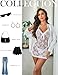 Avidlove Wedding Lingerie for Women Sexy Lace Babydoll Pearls Chemise Mesh Lingerie Dress Halter Boudoir Nightwear (White X-Large)