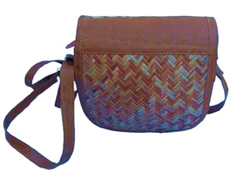 Image of han bag bamboo (LOCK) Bamboo Bags for Women - Handmade Wicker Woven Purse Handbag