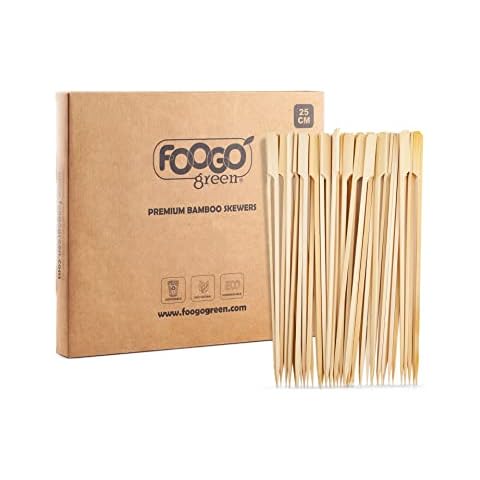 FOOGO Green 300pcs Eco-Friendly Bamboo Skewers Cover