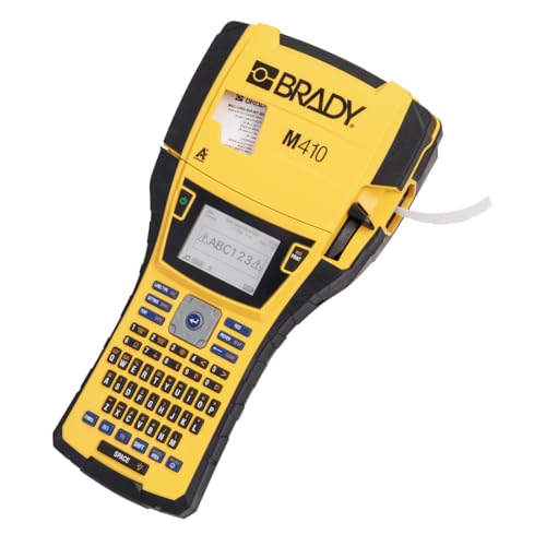 Brady M410 Impresora de Etiquetas Portátil - Etiquetadora Industrial para Etiquetas para Entornos Difíciles - Adhesivo de Alto Rendimiento - Incluye 1 Cartucho de Etiquetas - Sustituye a BMP41