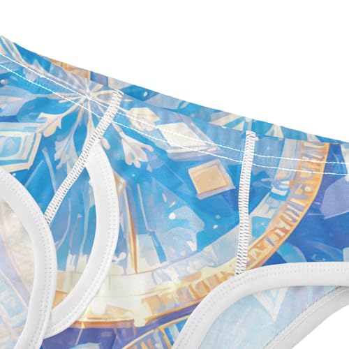 KLL Flying Bitcoins and Snowflakes Oil Painting Little Boys Cotton Boxer Briefs Breathable Children Undies4