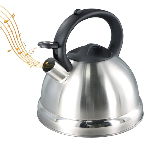 Reviews de Teteras de té caliente favoritos de las personas. 42 Nivofu Tetera de Acero Inoxidable para Estufa, Tetera Silbante de 102 onzas / 3 litros, Tetera con Mango Ergonómico, Hervidor de Te, Agua Caliente Rápida de Hervir, Hervidores de...