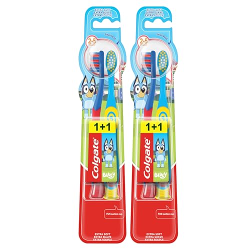 Colgate Kids Bluey, Cepillo de Dientes Infantil 2-5 Años, Pack 4