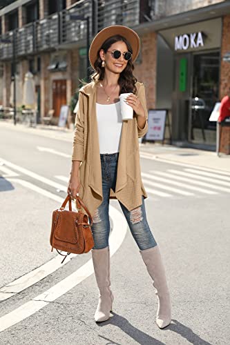 Image of VIISHOW Womens Lightweight Casual Hoodie Cardigans Open Front Waffle Knit Long Sleeve Outwear Coat with Pockets
