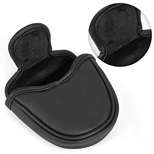 Yueaglesky Black Golf Club Mallet Putter Head Cover With Magnetic Closure, Durable Pu Material - Single Package #TOP2