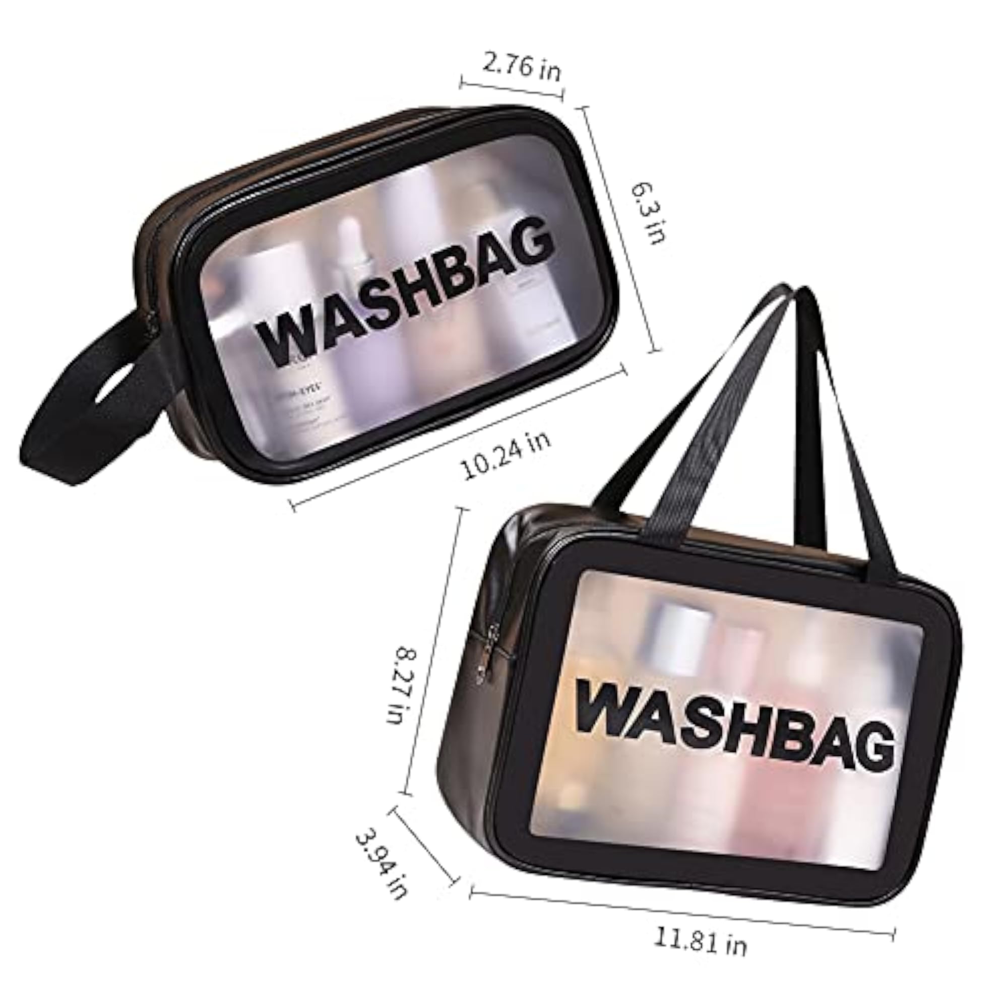 3Pieces Clear Makeup Bag Set, Puffer Makeup Bags