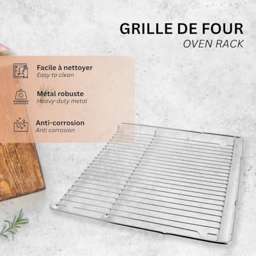 Ofengitter für Bosch-Herd, 455 x 375 mm, Universal-Backofen, kompatibel mit Bosch, Siemens, Neff, Blaupunkt, Viva, 00577170 HEZ634000 Z11CR10X0 Ofenrost, robust