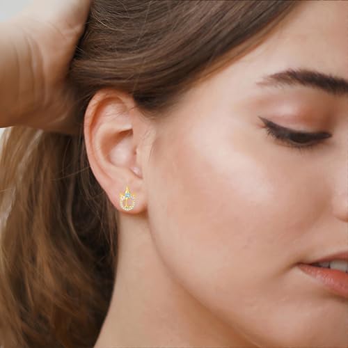 Unicorn Sterling Silver Initial Earrings for Girls Women - Hypoallergenic 14K Gold/White Gold/Rose Gold Plated Letter Earrings for Little Girls Kids - Unicorn Gifts3