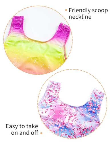 Image of 2 Pack Leotard for Girls Gymnastics Sparkly Sleeveless Unitards