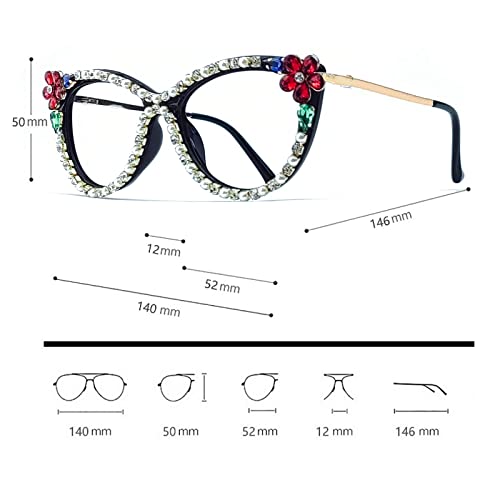 Image of laureles Fashion Rhinestone Blue Light Blocking Reading Glasses Women Computer Diamonds Readers Female