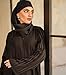 DIVINELY CRAFTED Women Abaya Button-Up - Modest And Fashionable Wear, Long Sleeve, Wrinkle Resistant, Breathable Fabric - Black, XL (Length 58)