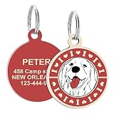 KINYABLUE Stainless Pet ID Tags,Personalized Dog Tags,with 4 Lines of Custom Text, Custom Dog Tags,f