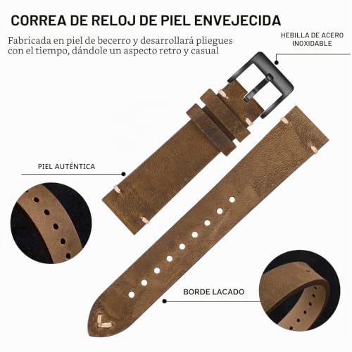 Correa de cuero antiguo con pasadores de liberación rápida 4