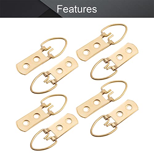 Image of MroMax 50PCS Ring Picture Frame Buckle 2.05 inch x 0.55 inchGold Tone Assortment Kit for Home Decoration Picture Frames Photo Hanging Solutions