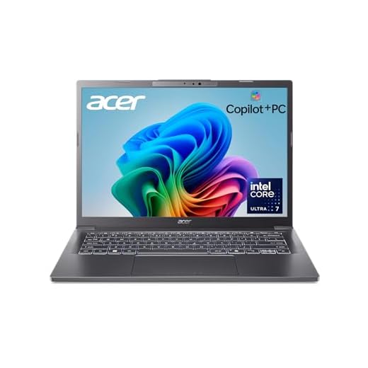 Acer Aspire 14 AI Copilot+ PC | 14" WUXGA Display | Intel Core Ultra 7 Processor 256V | NPU: Up to 47 Tops - GPU: Up to 64 Tops | Intel ARC 140V | 16GB LPDDR5X | 1TB SSD | Wi-Fi 6E | A14-52M-72S0