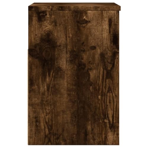 Banc à chaussures en chêne fumé Mangloder 60x30x45 cm avec 2 étagères